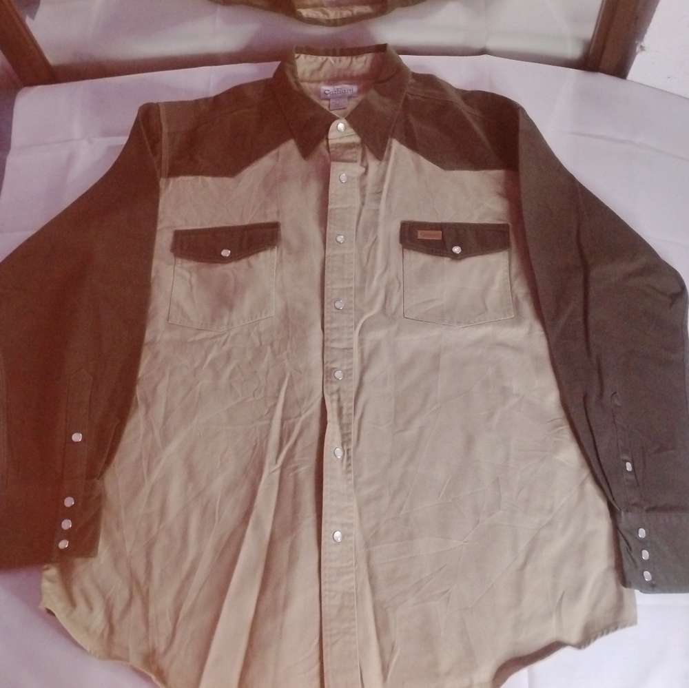 Two-Tone Button-Up Shirt Jacket - image 1